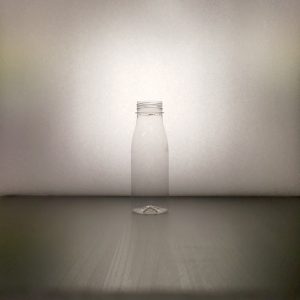bottle, smoothie, glassy, Milk-man, PET, 250 ml, for milk and smoothie, transparent and white