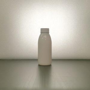 Bottle, smoothie, PET, 300 ml, glassy, Mango-shape, BRC 38 mm, for beverages, milk, smoothies, transparent or white