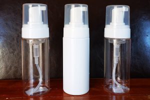 Foamer pumppu valkoinen ja läpikuultava PET pullo