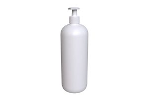 PLASTIX yhden litran valkoinen HDPE pullo
