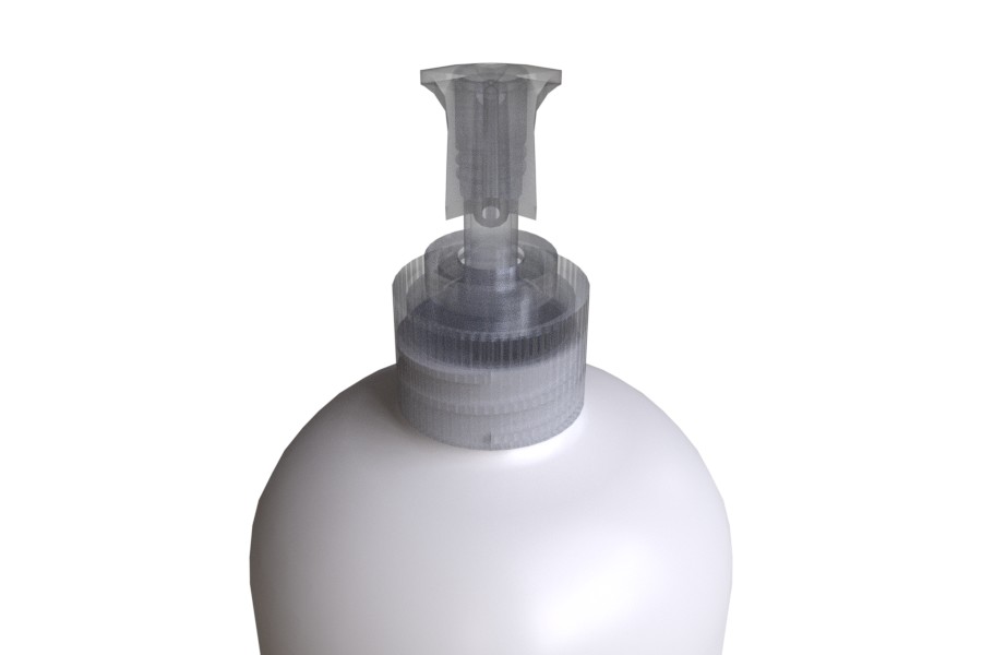 Cosmetic Bottle Pump Translucent STORK 28/410 front up