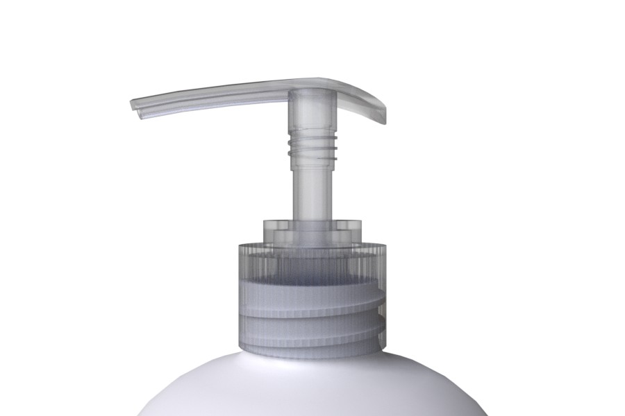 Cosmetic Bottle Pump Translucent STORK 28/410 side profile