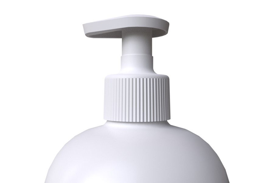Soap Pump STANDARD 28/410 design profile on white 500ml bottle