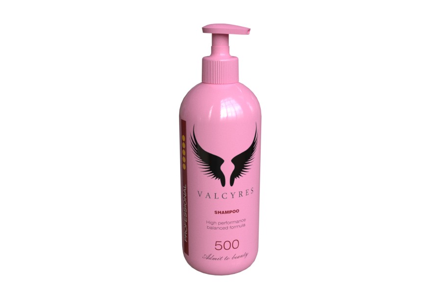 PET bottle 500ml pink glossy cosmetic bottle with soap pump